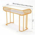 Melhor preço de estilo moderno de beleza mobiliário de salão de veludo mesa de manicure de salão de mármore